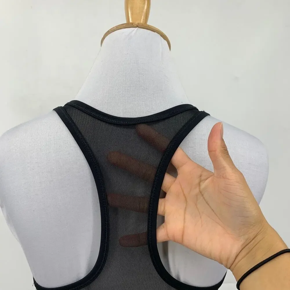 Nike Pro Sports Bra Womens S Small‎ Multi Dri Fit Mesh Panel Racerback Logo Band